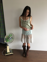 Slough punched sleeveless top (3color)
