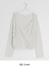 Ryoka Summer Layered V-Neck Wrap Hood Knit