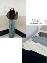 wool Angora sleeveless turtleneck T-shirt