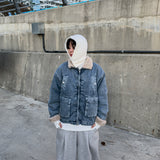 Boer fur lining denim mustang