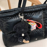 Plush Poodle Puppy Keychain (Necklace SET)