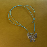 mint butterfly necklace