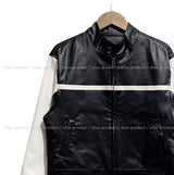 Peer One Track Crop Leather Jacket