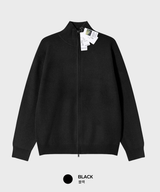 All Day Vertical Ribble Two-Way Half Neck Modal Knit Zip-Up