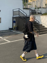 Linen Carpenter denim half pants 2C