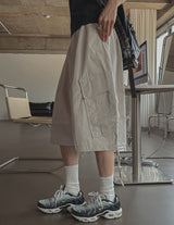 プレーダイアゴナルビッグカーゴバルーンバミューダパンツ