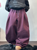 PARACHUTE TWO PINTUCK BALLOON LONG WIDE PANTS 🖤🩶💜🤎🩷5COLOR