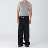 REVERSE BAND CUT WIDE DENIM PANTS