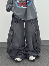 curve detail hammer balloon pants
