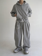 curved hood zip up(2colors)