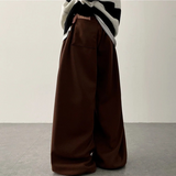 Wenli front, side pin tuck training string wide pants