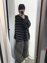 sheer striped long sleeve