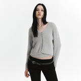 C SOFT KNIT CARDIGAN SET-UP_GREY