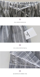 Summo Striped Elastic Waist Long Pants Comfortable Pants 2 Colors