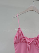 Boleum shirring bustier cropped sleeveless