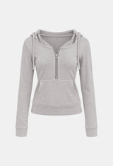 Daniela Lace Half-Zip Hoodie Top