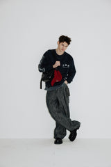 コラムスウェットシャツ(Washed-Navy)