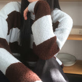 Crying  Buckle Stripe Round Knitwear