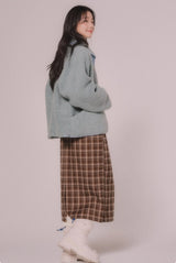 CHECK H-LINE SKIRT (Brown)