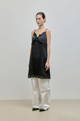 Silky Lace Bustier Dress_Black