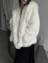 lisa faux fur hooded jacket (2color)
