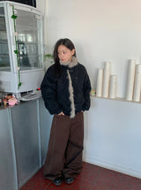 Camme キルティング ハイネック ファー マスタング ジャケット