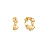 (Worn by Park Shin-hye,Um Jiwon)Twist Wave 925 Silver Bold Hoop Ring Earring E050-04G