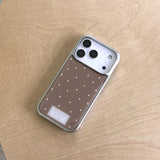 [Epoxy] ミニステッチ(brown)シルバーバンパーケース