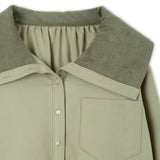 OLIVE COLLAR SHORT JACKET