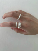 Matt simple silver ring 3SET