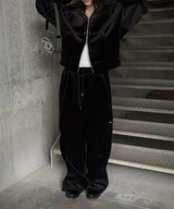 [Unisex] Velvet mink rivet banding pants