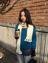 Hairy Angora V-Neck Knit (4 Colors)