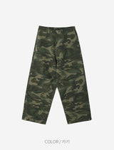 No.1377 camo washed snap wide PT