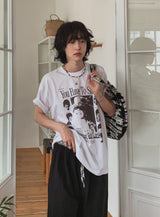 ハッピーピクチャープリンティング半袖Tシャツ