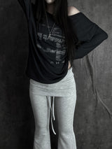 blur lettering loose fit off T (2color)
