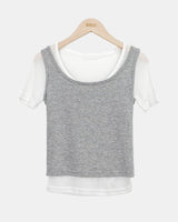 Lud Layered Short-Sleeve Top Set
