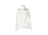 Conf Cut Ribbed Unbalanced Muffler Slim Fit T-shirt