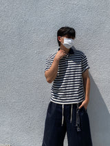 リオストライプ半袖カラティ 2C