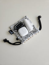 terazzo flat string pouch bag - white S