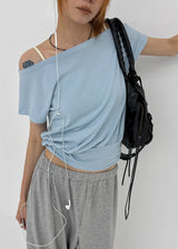 [MADE] Tepo Dolman Boat Neck Short Sleeve Top
