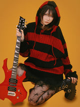 funky striped knit hood (2color)