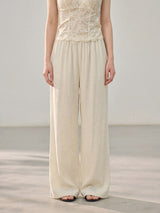 Easy-fit Straight Banding Wide Summer Slacks