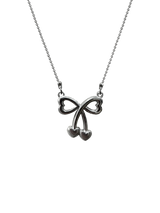 Ball chain] cherry ribbon necklace