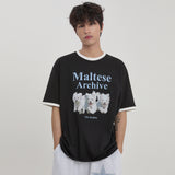 マルチーズ アーカイブ リンガー ハーフスリーブ Tシャツ