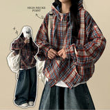 Ube Cozy Color High Neck Wool Checkhood Zip-Up