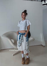 Mully ダメージコットンクロップTシャツ