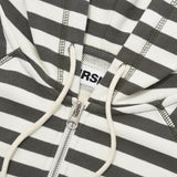 STRIPE HOODIE ZIP UP [KHAKI]