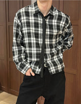 [Unisex] クロップチェックシャツ(3color)