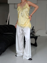 unbalanced lace bustier blouse