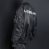 BBD Ripped Custom Sprayed logo MA-1 Bomber Jacket (Black)